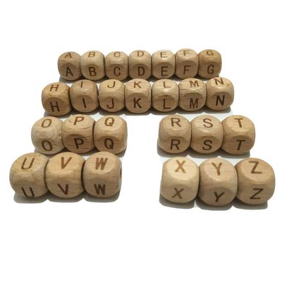 208pcs Square Wood Alphabet Beads 12MM Natural Beech Wooden Letter Beads for Jewelry Making DIY Bead Keychain (Wood Letter 208pcs)