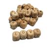 208pcs Square Wood Alphabet Beads 12MM Natural Beech Wooden Letter Beads for Jewelry Making DIY Bead Keychain (Wood Letter 208pcs) view 3