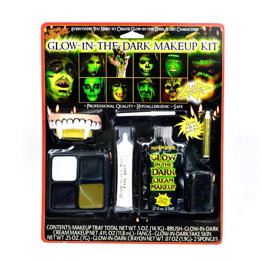 Washable No-Smudge Glow in The Dark Halloween Makeup Kit