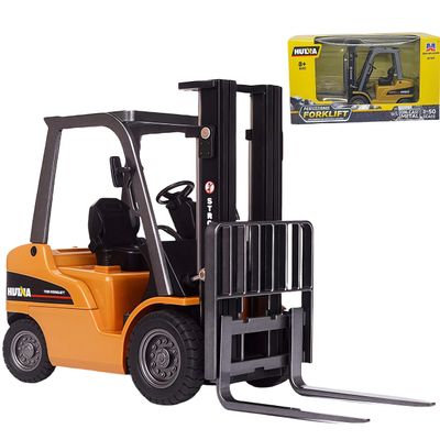 Gemini&Genius 1/50 Scale Diecast Forklift Truck Toys Engineering Vehicle Fork Truck Construction Alloy Warehouse Vehicle Models Toys for Kids
