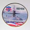 Navy USS Portsmouth Submarine Colorized Challenge Art Coin view 1
