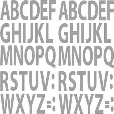A-Z Alphabet Letters Stickers Vinyl Decals (X2 Sets) Choose Size (V594 Myriad Gray) (12")