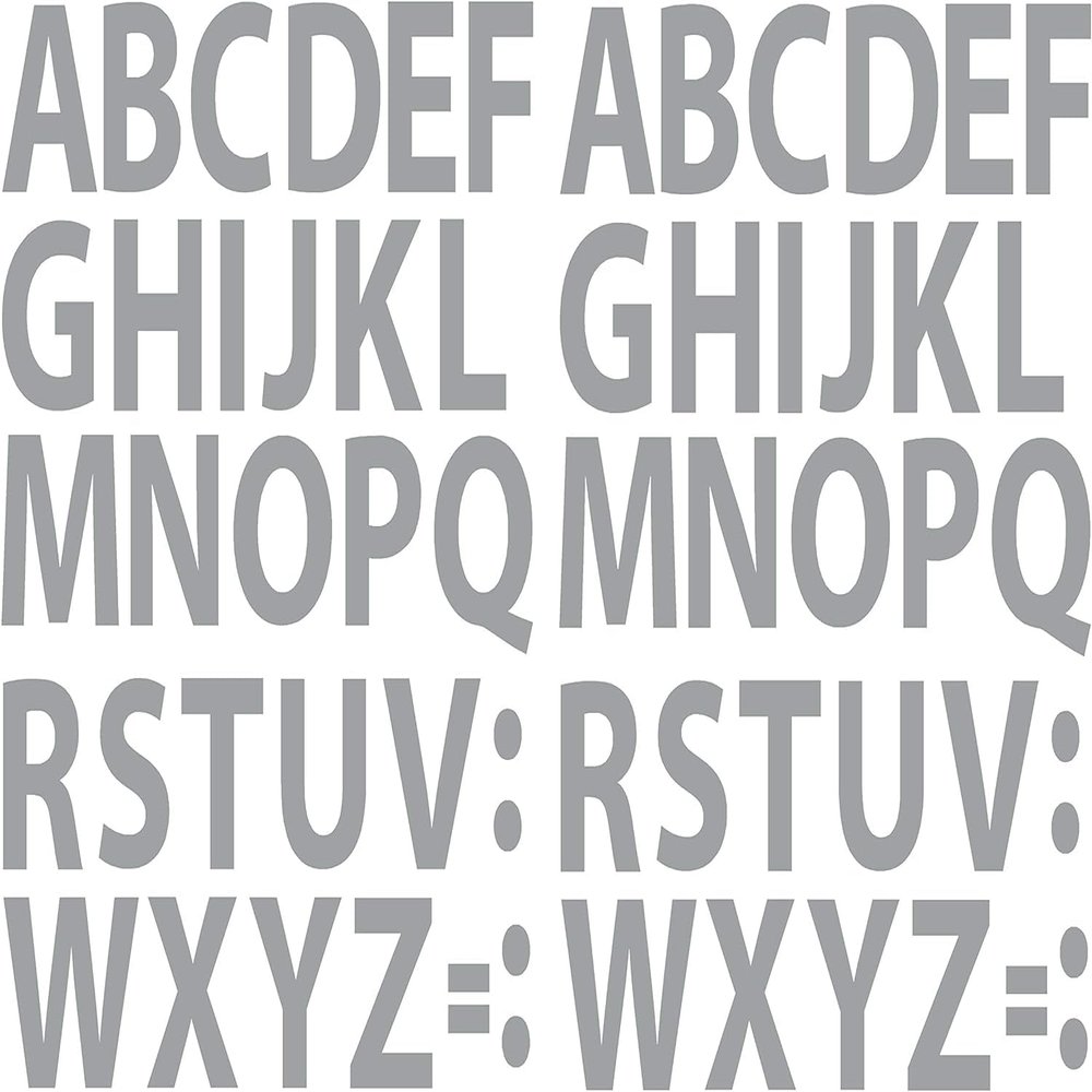 A-Z Alphabet Letters Stickers Vinyl Decals (X2 Sets) Choose Size (V594 Myriad Gray) (12")