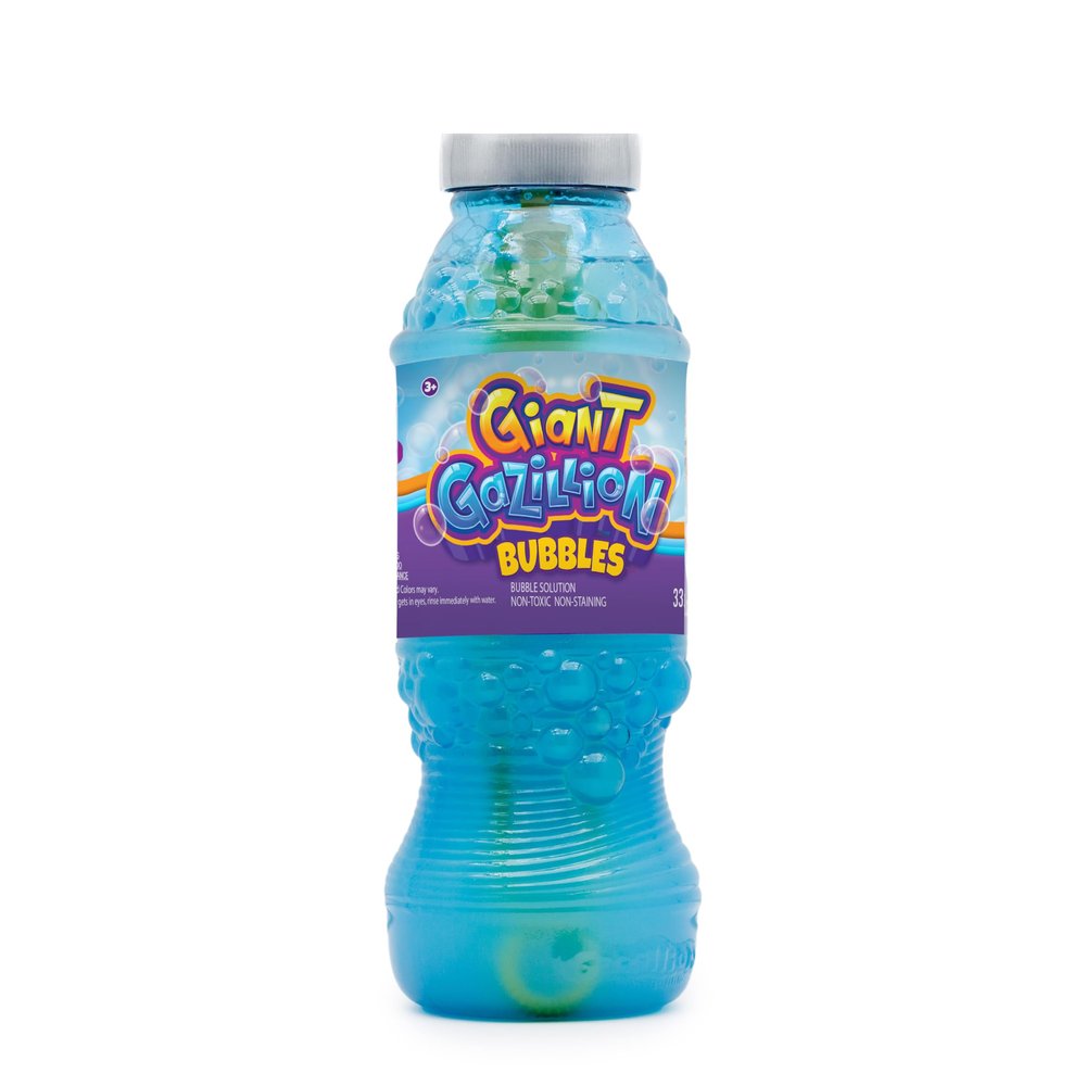 Gazillion Giant Bubble Solution 1 L Creates Huge, ExtraElastic Bubbles, Safe & NonToxic, Includes 7in1 Bubble Wand, Outdoor Refill for Wands, Machines & Kids Party Fun Ages 3 +