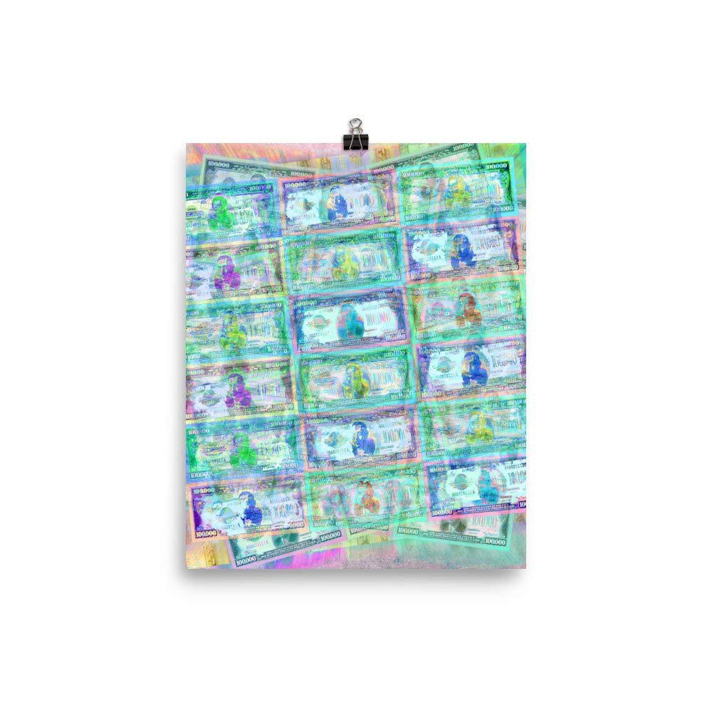 540 Million Dollars Blue Green Pastel Money Bling Cash Dollar Bills Loot Coin Poster