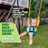 Deluxe High Back Full Bucket Toddler Swing with Exclusive Chain & Triangle Dip Pinch Protection and Carabiners for Easy Install - Green - Squirrel Products view 2
