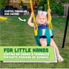Deluxe High Back Full Bucket Toddler Swing with Exclusive Chain & Triangle Dip Pinch Protection and Carabiners for Easy Install - Green - Squirrel Products view 4