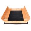 Blacgic Fir Wood Sandbox Foldable Beach Cabana Sandbox Retractable with 2 Convertible Benches Non-Woven Fabric Cloth for Kids Outdoor Backyard Play view 4
