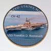 Navy USS Franklin D Roosevelt CV-42 Colorized Challenge Art Coin view 1