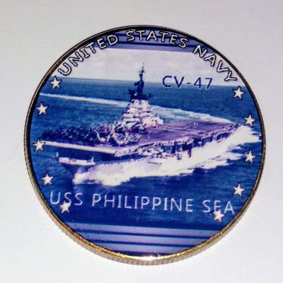 Navy USS Philippine Sea CV-47 Colorized Challenge Art Coin