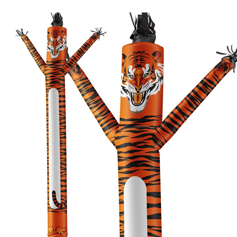LookOurWay Air Dancers Inflatable Tube Man Attachment - 20 Feet Tall Wacky Waving Inflatable Dancing Tube Guy for Business Promotion - Blower Not Included - Mascot Character Animal Themed - Tiger