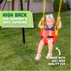 Deluxe High Back Full Bucket Toddler Swing with Exclusive Chain & Triangle Dip Pinch Protection and Carabiners for Easy Install - Red - Squirrel Products view 3