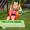 Deluxe High Back Full Bucket Toddler Swing with Exclusive Chain & Triangle Dip Pinch Protection and Carabiners for Easy Install - Red - Squirrel Products view 4