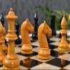 19th Century Antique Austrian Series Chess Pieces in Ebonized Boxwood & Golden Antiqued Boxwood  4.27" King | Handcrafted Historical Staunton Chess Set by Chessbazaar view 3