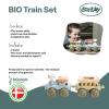 Dantoy: BIO Train Set - 2 Linking Toy Train Cars, Muted Colors, Indoor & Outdoor Play Vehicle, Caboose, Recycled Plastic, Kids & Toddlers Ages 2+ view 2