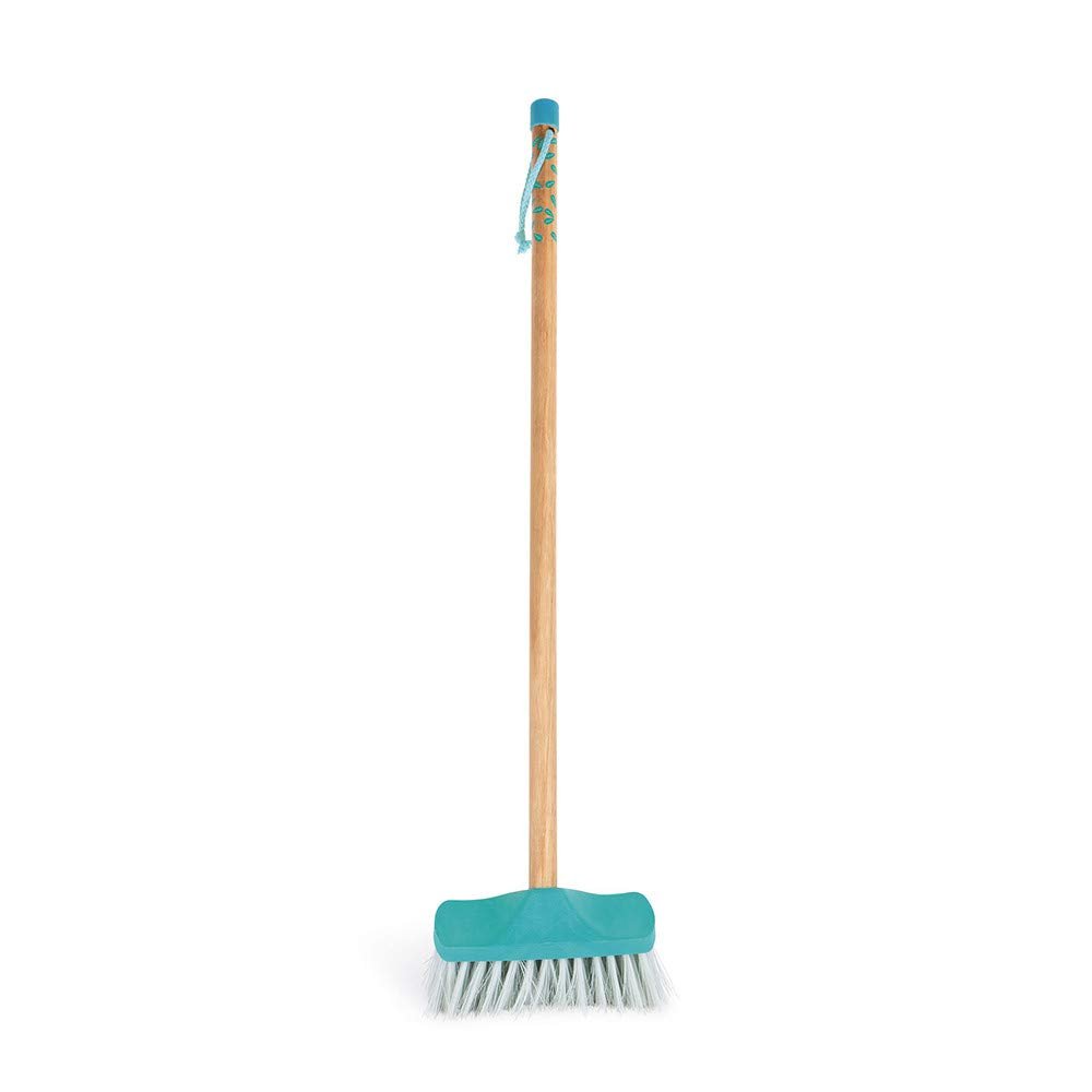 Janod - Happy Garden Kids Large Gardening Brush - for Children Aged 3+ - Outdoor Play - Realistic Child Gardening - Brightly Colored Brush Made of Wood and Plastic, Measures 75 x 19 x 8.5 cm