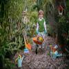 Janod - Happy Garden Kids Large Gardening Brush - for Children Aged 3+ - Outdoor Play - Realistic Child Gardening - Brightly Colored Brush Made of Wood and Plastic, Measures 75 x 19 x 8.5 cm view 2