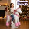 PonyCycle Horse Ride on Pink Unicorn Toys Riding Toys Unicorn Classic Model U with Brake (36" Height/Size 4 for Age 4-7) Horse Toys for Girls Ride on Plush Pony Cycle Horse with Wheels Ux402 view 2