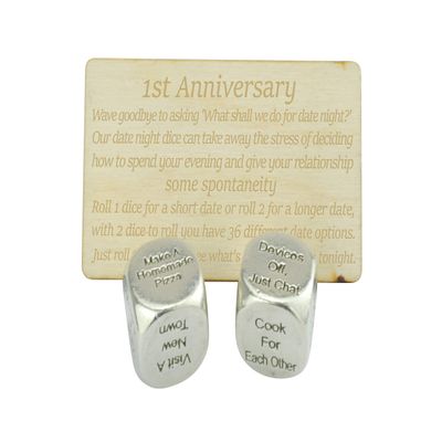 1 Year Anniversary Metal Date Night Dice - Create a Unique 1st Anniversary Date Night