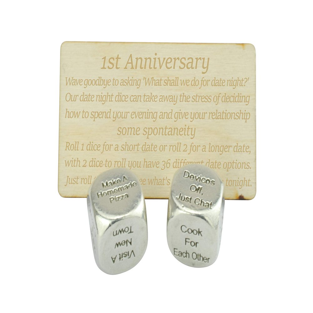 1 Year Anniversary Metal Date Night Dice - Create a Unique 1st Anniversary Date Night