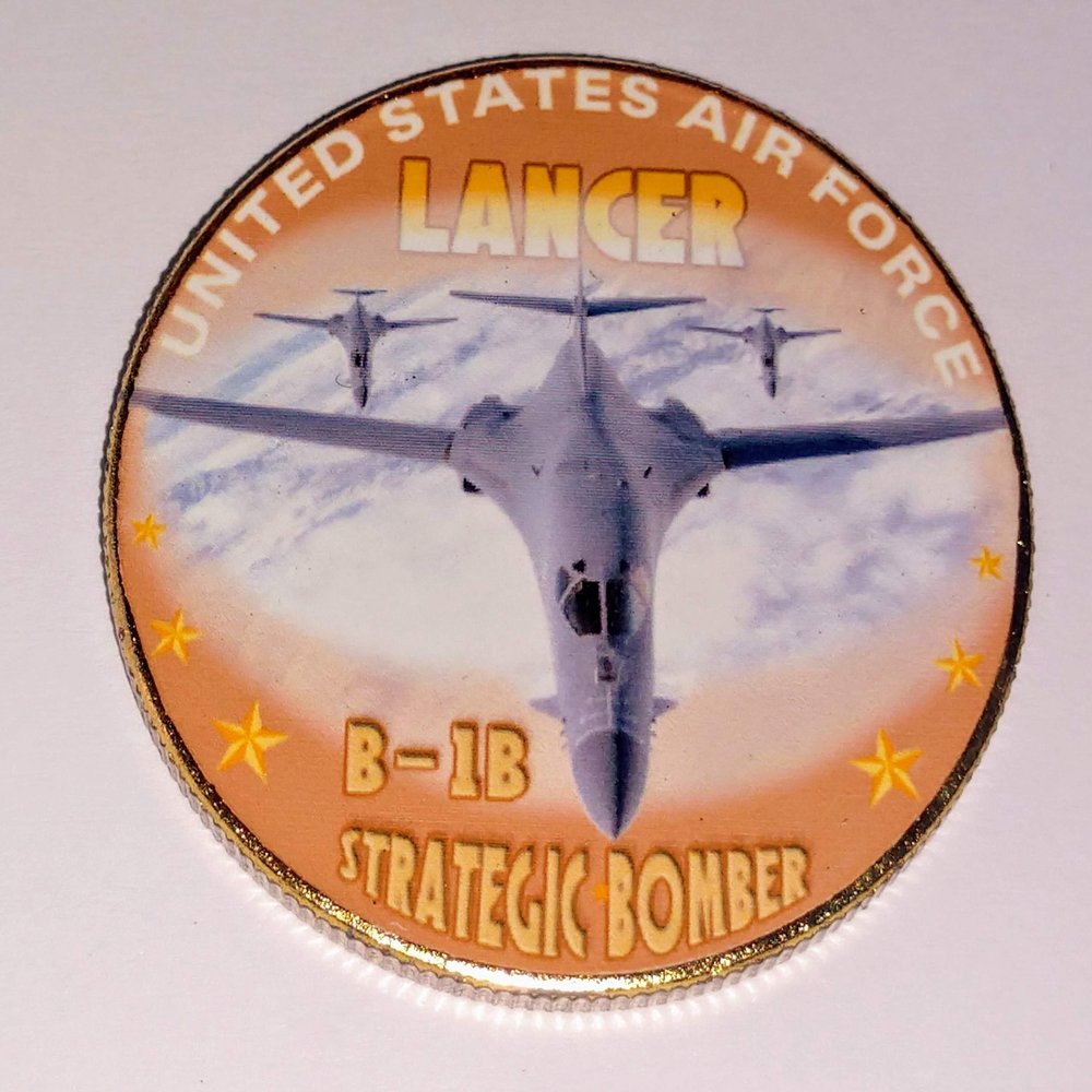 Air Force Lancer B-1B Strategic Bomber Challenge Art Coin
