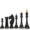 1950s Soviet Latvian Reproduced Staunton Chess Pieces  4.1" King, Handcrafted in Ebonized & Antiqued Boxwood  Vintage Tournament Wooden Chess Set view 2