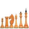 1950s Soviet Latvian Reproduced Staunton Chess Pieces  4.1" King, Handcrafted in Ebonized & Antiqued Boxwood  Vintage Tournament Wooden Chess Set view 3