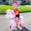 PonyCycle Ride on Unicorn Horse for Kids Toddler Rocking Horse (with Brake/ 30" Height/Size 3 for Age 3-4) Pink Unicorn Plush Kids Ride on Horse Toys Rideable Unicorn Ride-on Birthday Gifts Ux302 view 2