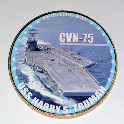 Navy USS Harry S Truman CVN-75 Colorized Challenge Art Coin