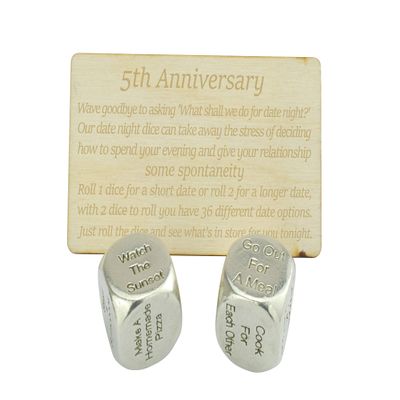 5 Year Anniversary Metal Date Night Dice - Create a Unique 5th Anniversary Date Night