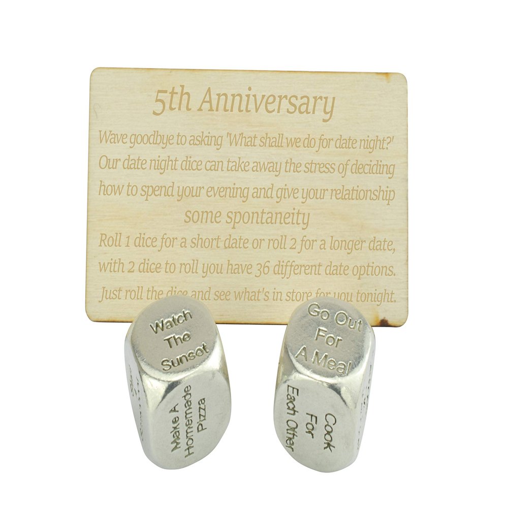 5 Year Anniversary Metal Date Night Dice - Create a Unique 5th Anniversary Date Night