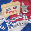 Domino Cubano Doble Nueve Cuban Dominoes Double Nine with Cuban Flag on Chips view 1