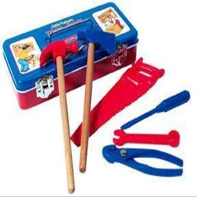 Tin Tool Box & Tool Set