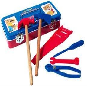 Tin Tool Box & Tool Set