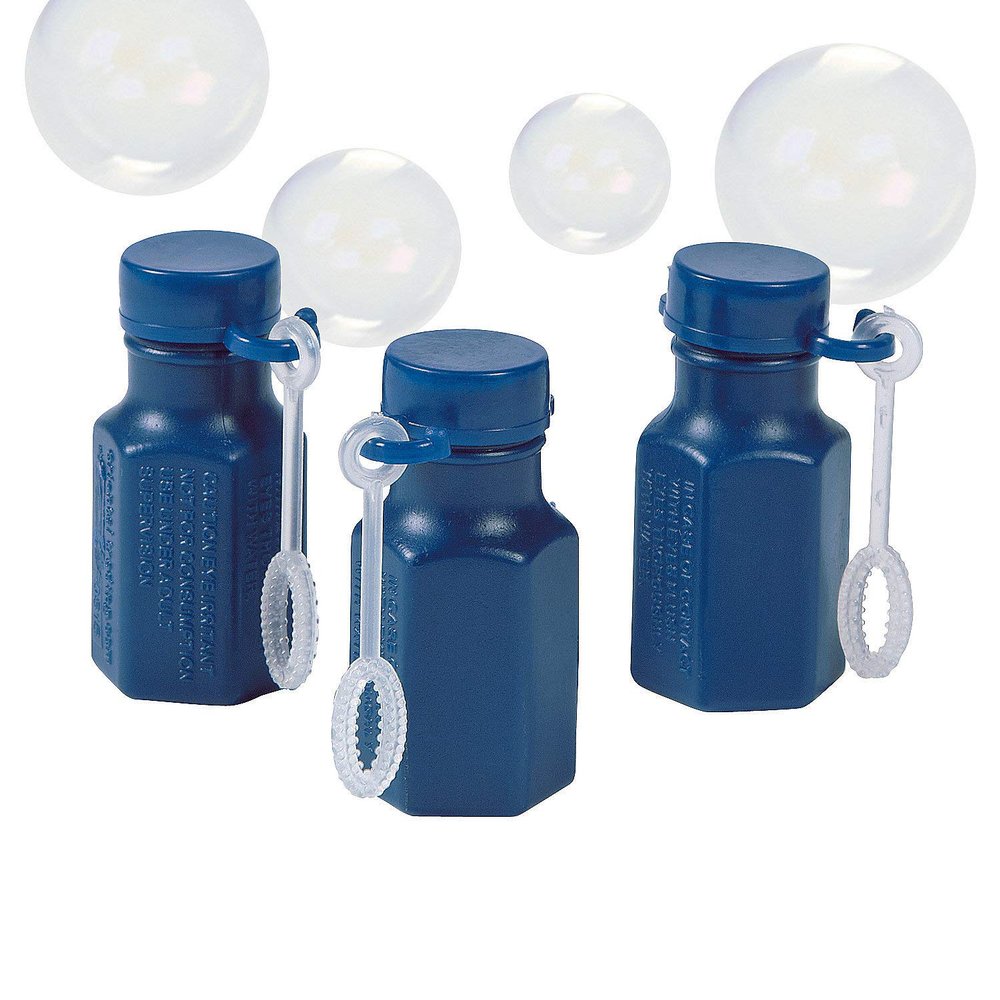 Fun Express Navy Blue Hexagon Bubble Bottle 0.3 Ounce - Toys - Bubbles - Bubble Bottles - 48 Pieces - Blue
