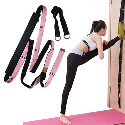 CShopping Backbend Trainer, Backbend Assist Trainer, Door Anchor, Detachable Sponge Cushion, Multifunction Adjustable Stretching Strap, for Dance Yoga Gymnastics Training, Green, Pink