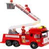FUNERICA Large Fire Truck Toy with Lights and Sounds - Doors That Open - Big Folding Ladder - with Toy Firemen Figures - Red Firetruck Engine for Toddlers and Kids view 1