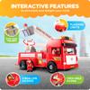 FUNERICA Large Fire Truck Toy with Lights and Sounds - Doors That Open - Big Folding Ladder - with Toy Firemen Figures - Red Firetruck Engine for Toddlers and Kids view 4