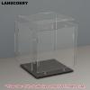 LANSCOERY Acrylic Display Case, 9 x 9 x 9 in Clear Display Box with 2mm Panels, Black Base for Building Block Models and Figurines view 4