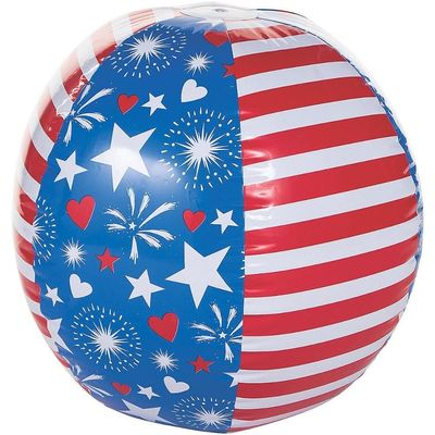 Fun Express - Patriotic Giant Beach Ball for Fourth of July - Toys - Inflates - Beach Balls - Fourth of July - 1 Piece