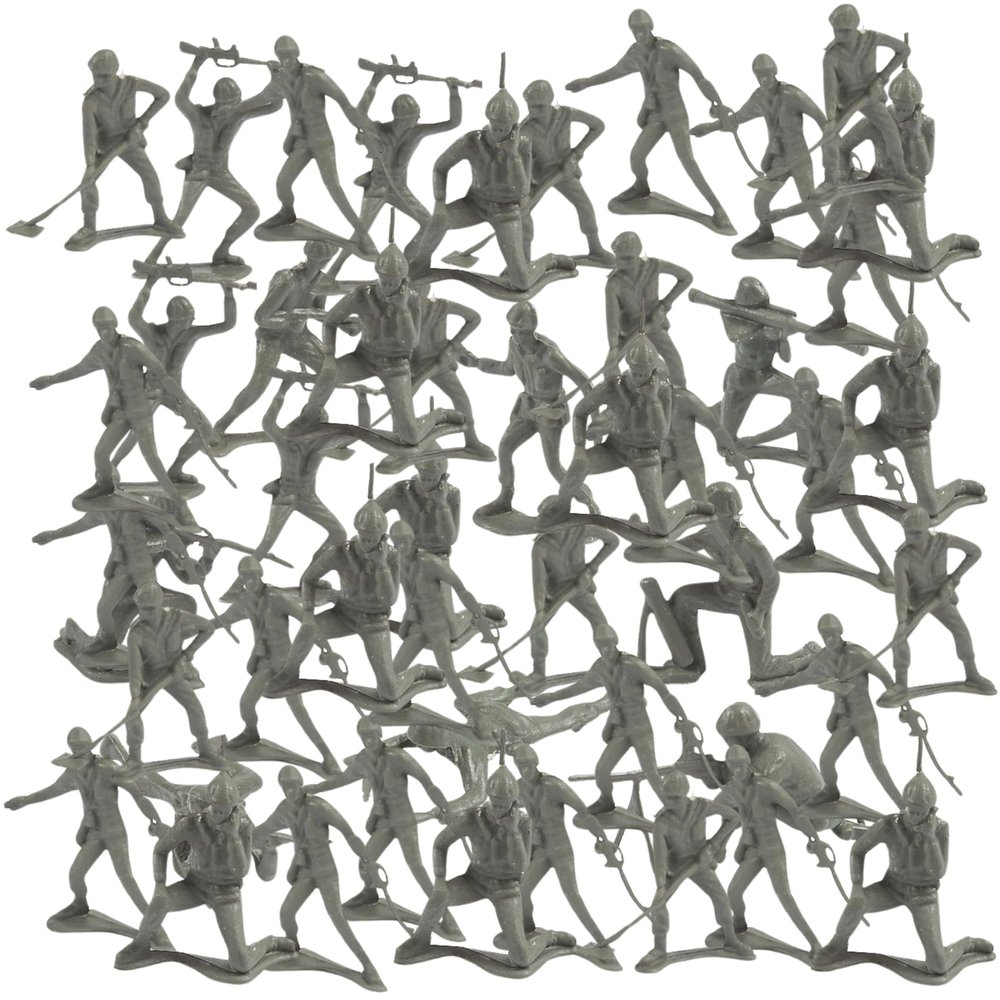 Fun Express Bulk Plastic Army Men, Set of 144 Action Toy Soldiers - Party Favors and Classic Toys
