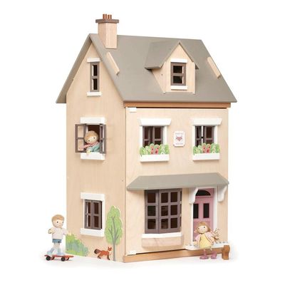 Tender Leaf Toys - Foxtail Villa - Furnished 27.95 Tall Town Style Pretend Play Doll House - Encourage Creative and Imaginative Fun Play for Children 3+