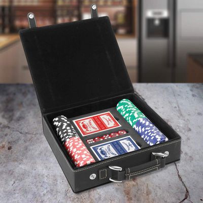Center Gifts Personalized Leatherette 100 Chip Poker Set