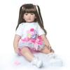 TERABITHIA 24inch 60cm Big Size Soft Vinyl Reborn Toddler Princess Girl Doll Rainbow Dress Cuddly Cloth Body Newborn Dolls That Look Realistic Child Holiday Birthday Gift view 1