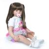 TERABITHIA 24inch 60cm Big Size Soft Vinyl Reborn Toddler Princess Girl Doll Rainbow Dress Cuddly Cloth Body Newborn Dolls That Look Realistic Child Holiday Birthday Gift view 3