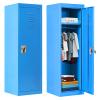 Costzon 48" Kids Locker Cabinet, Daycare Metal Coat Locker w/Hanging Rod & Shelf for Kids Room Bedroom School Classroom, 2-Tier Storage Locker w/ 2 Keys for Toys, Clothes, Sports Gear, Blue view 1