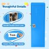 Costzon 48" Kids Locker Cabinet, Daycare Metal Coat Locker w/Hanging Rod & Shelf for Kids Room Bedroom School Classroom, 2-Tier Storage Locker w/ 2 Keys for Toys, Clothes, Sports Gear, Blue view 4