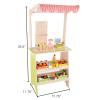 HEY! PLAY! Kids Grocery Store - Fresh Market Selling Stand - Wood Play Set with Toy Register, Pretend Credit Card, and 31 Food Accessories (White) view 2