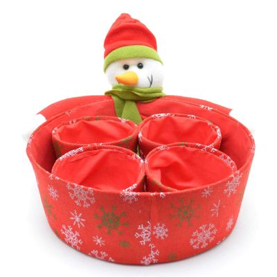 Shatchi 5pcs Novelty Set Snowman Sweet Christmas Dinner Table Decorations Favour Gifts Shop Bar Restaurants Display Tips Box Hamper Baskets, Multi