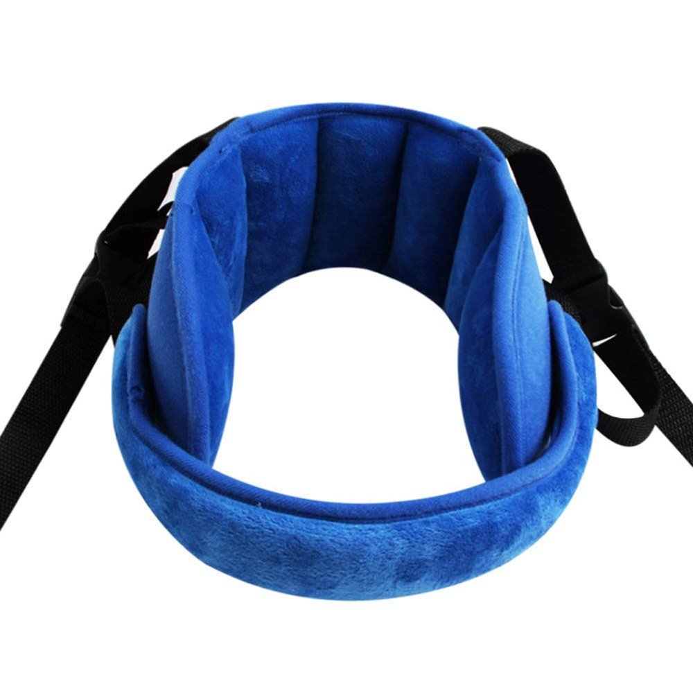 Adjustable Toddler Car Seat Head Support Band, Carseat Straps Cover, Safety Car Seat Neck Relief, Infants and Baby Head Support,Blue